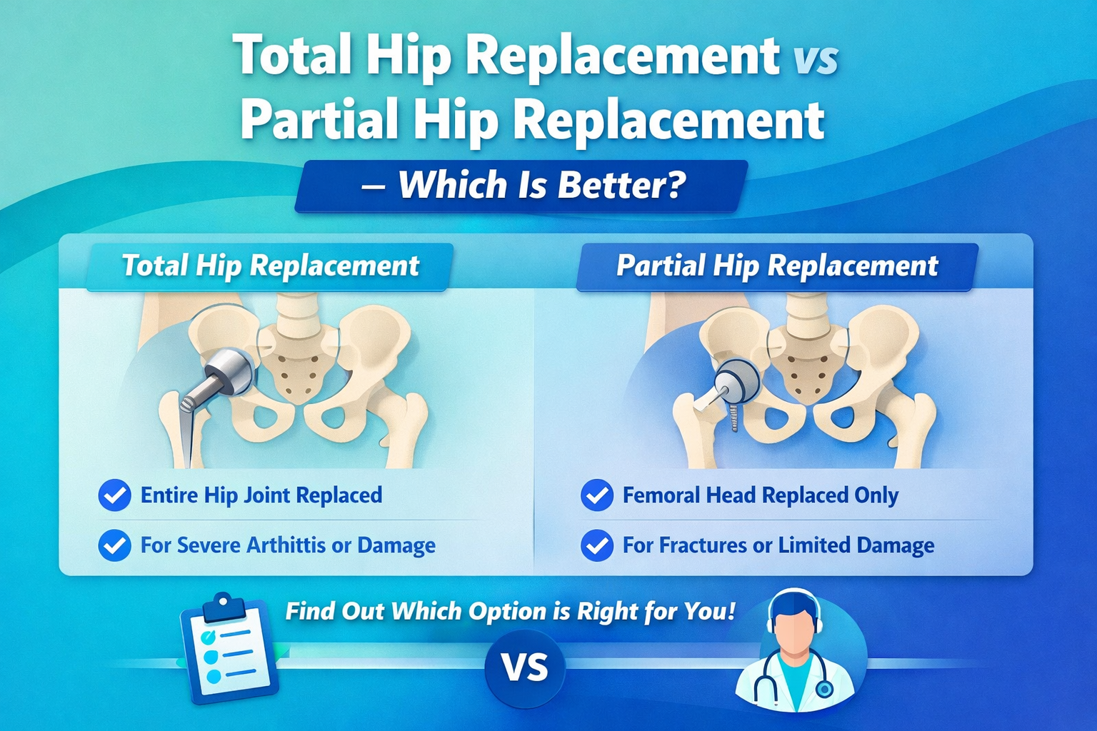 Total Hip Replacement vs Partial Hip Replacement